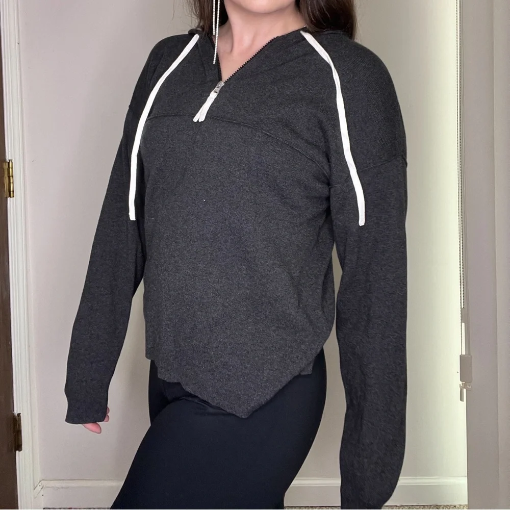 Johnny Was Calme Washable Cotton Cashmere Sporty Half Zip Hoodie New With Tags - Picture 8 of 11